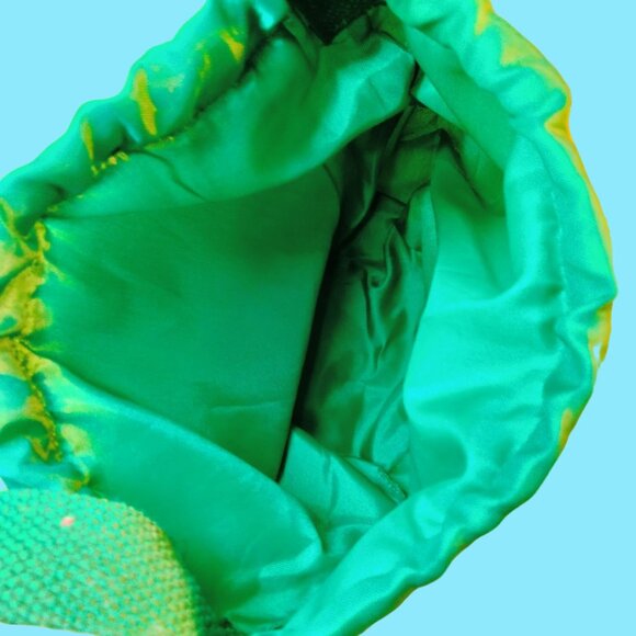 Sherpa Drawstring Tote Bag Christmas Tree Embroidered Fleece Sack Lined - Picture 8 of 8